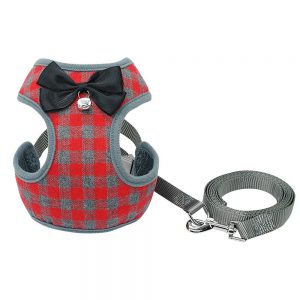 Vest Harness With Bow Tie and Leash