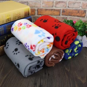 Soft and Warm Paw Print Dog Blanket Soft Warm