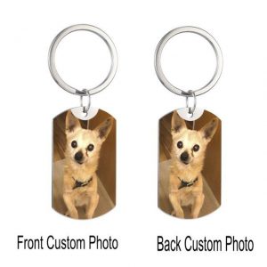 Customizable Stainless Steel Key Ring with your OWN Color Photo and Message